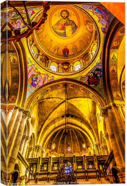 Dome Crusader Church of Holy Sepulchre Jerusalem Israel Canvas Print by William Perry