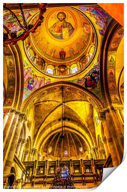 Dome Crusader Church of Holy Sepulchre Jerusalem Israel Print by William Perry