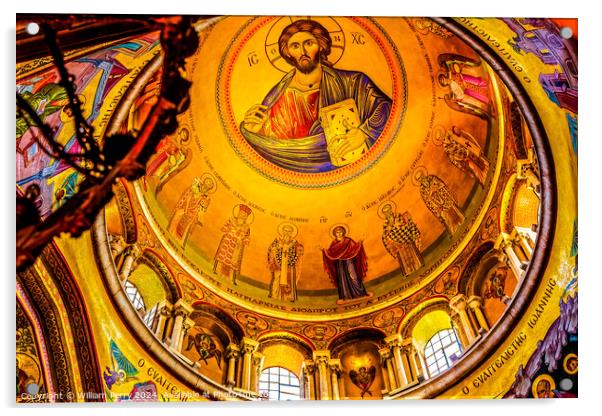 Dome Crusader Church of the Holy Sepulchre Jerusalem Israel Acrylic by William Perry