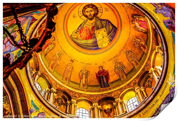 Dome Crusader Church of the Holy Sepulchre Jerusalem Israel Print by William Perry