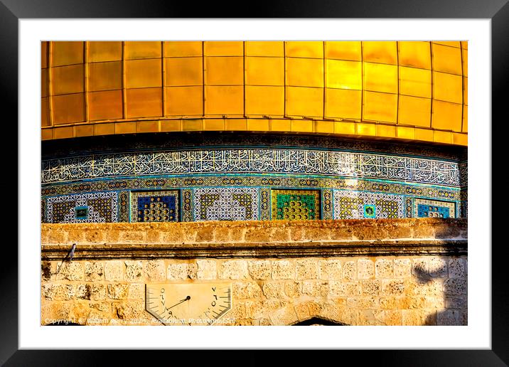 Golden Dome of the Rock Mosque Temple Mount Jerusalem Israel  Framed Mounted Print by William Perry
