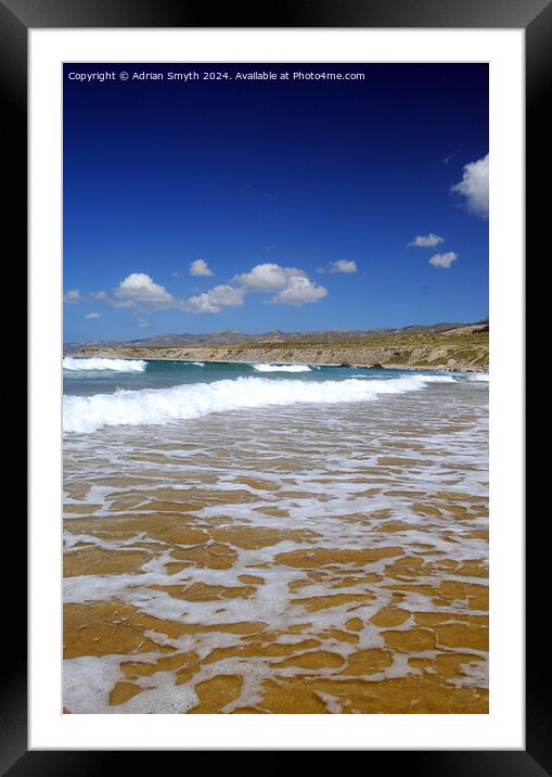 Cyprus ocean beach Framed Mounted Print by Adrian Smyth