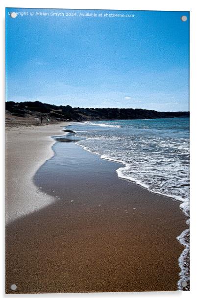 Lara beach, cyprus Acrylic by Adrian Smyth