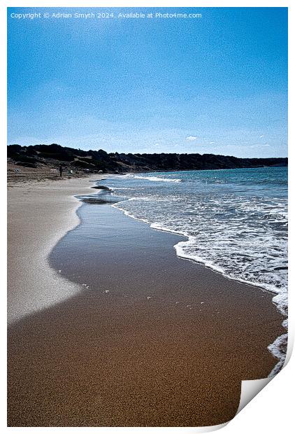 Lara beach, cyprus Print by Adrian Smyth