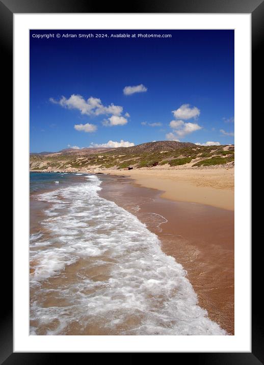Cyprus beach in the sun Framed Mounted Print by Adrian Smyth