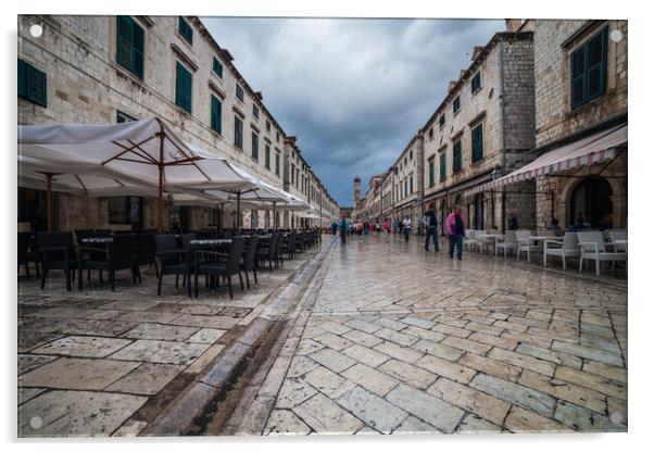 Stradun Street in Old Town of Dubrovnik Acrylic by Artur Bogacki