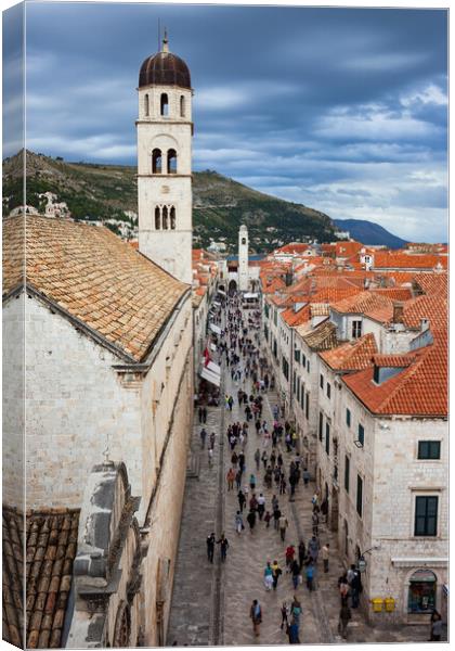 Stradun Street in Old Town of Dubrovnik Canvas Print by Artur Bogacki