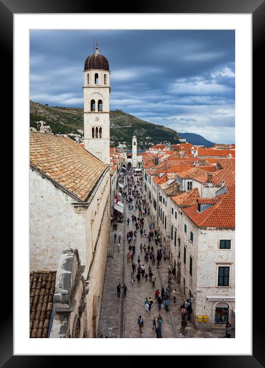 Stradun Street in Old Town of Dubrovnik Framed Mounted Print by Artur Bogacki