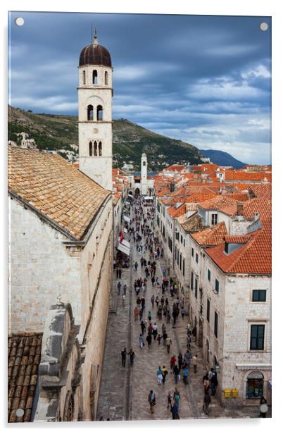 Stradun Street in Old Town of Dubrovnik Acrylic by Artur Bogacki