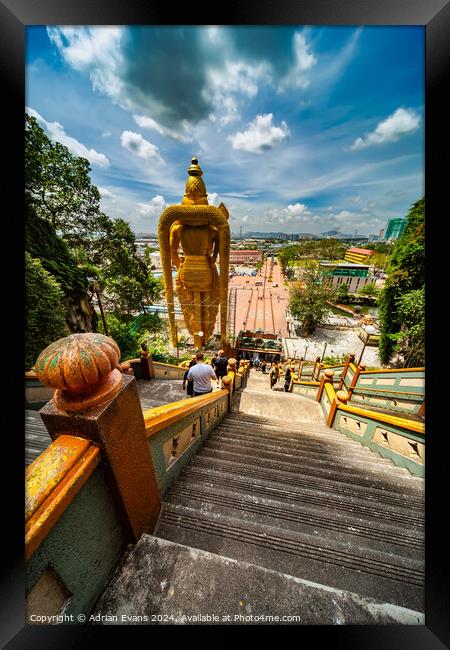 Batu Caves and the iconic Murugan Statue Malaysia Framed Print by Adrian Evans