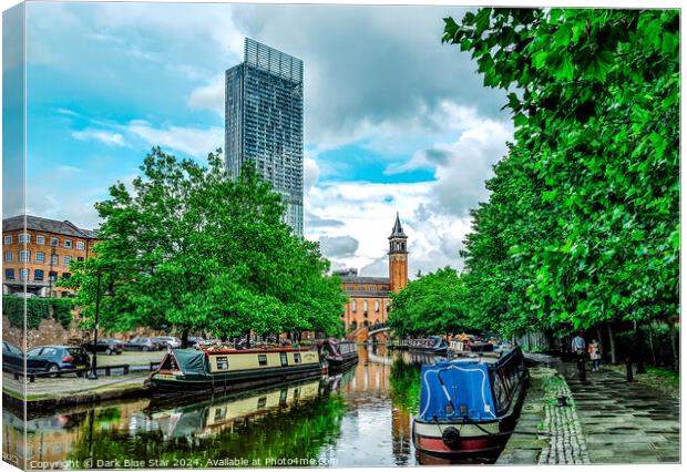 The Bridgewater Canal in Manchester Canvas Print by Dark Blue Star