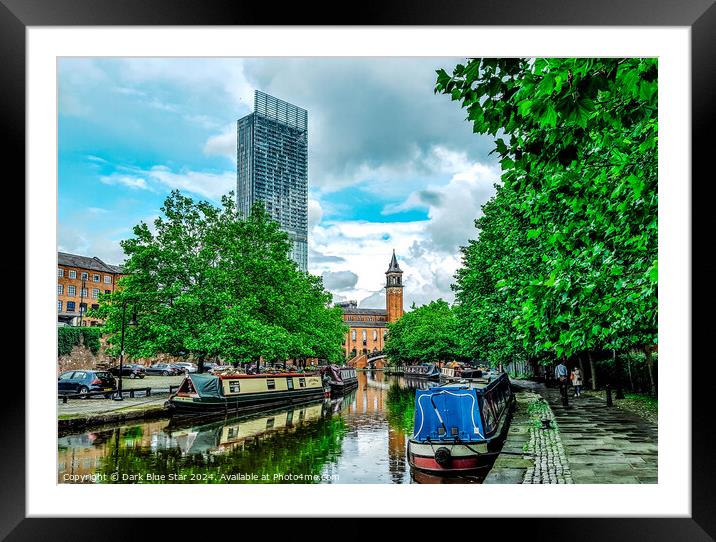 The Bridgewater Canal in Manchester Framed Mounted Print by Dark Blue Star