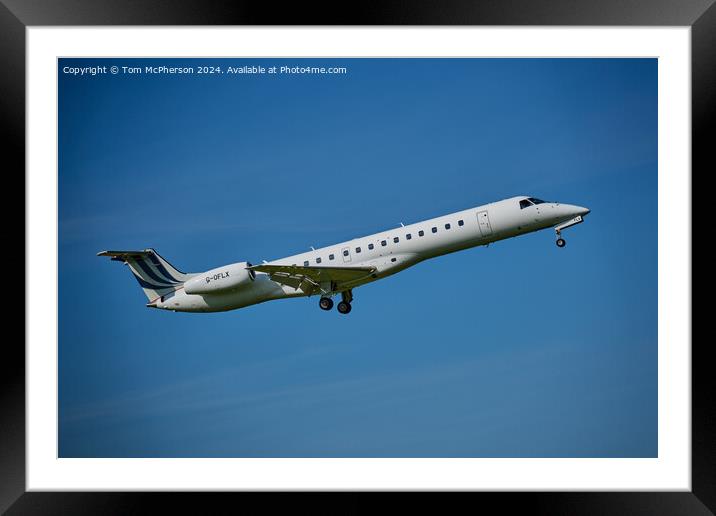 G-OFLX BAE SYSTEMS ERJ-145LU Framed Mounted Print by Tom McPherson