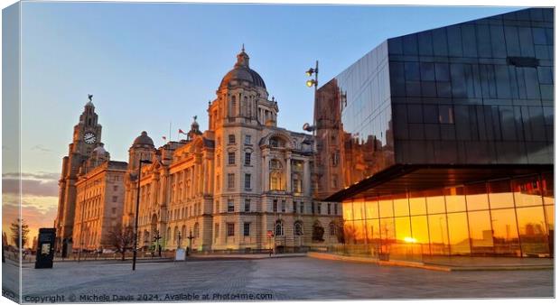 Liverpool Waterfront Sunset Canvas Print by Michele Davis