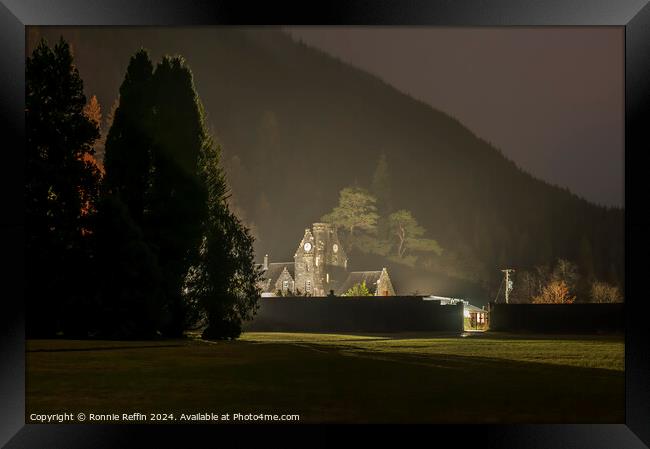 Benmore Stables In the Dark And Rain Framed Print by Ronnie Reffin
