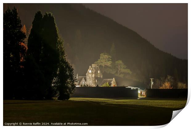 Benmore Stables In the Dark And Rain Print by Ronnie Reffin
