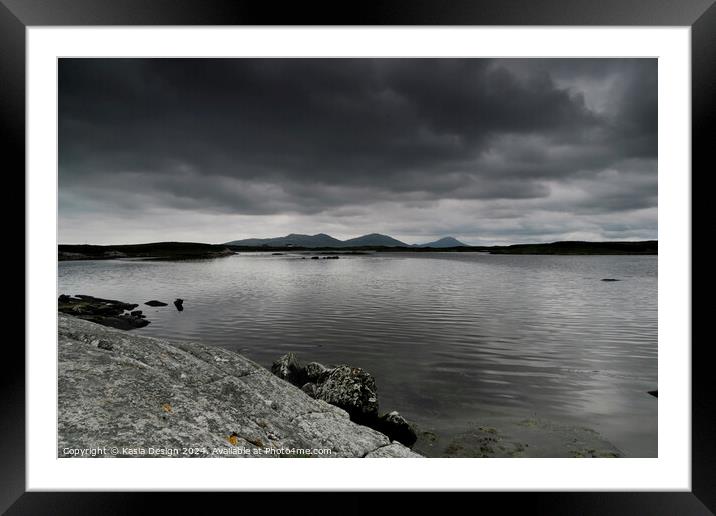 Moody North Uist Coast Framed Mounted Print by Kasia Design