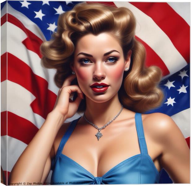 American Pin-up Girl Canvas Print by Zap Photos