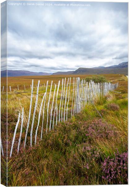 Snow Fence, Scottish Highlands Canvas Print by Derek Daniel