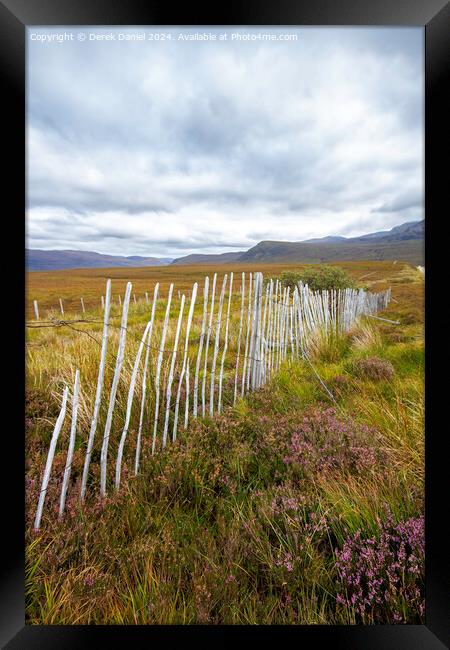 Snow Fence, Scottish Highlands Framed Print by Derek Daniel
