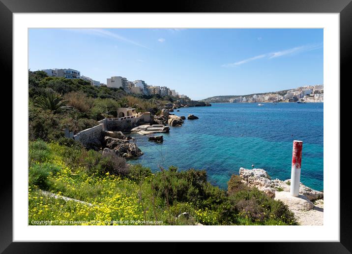 St Pauls Bay Seascape  Framed Mounted Print by Rob Hawkins