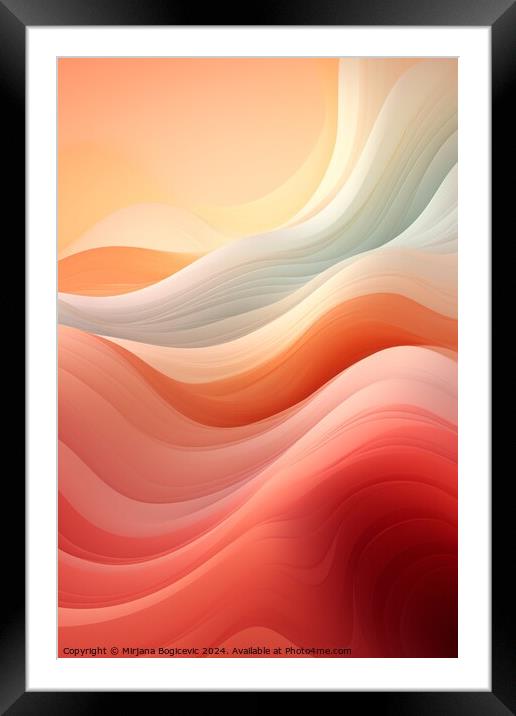Soft red and yellow gradient backdrop Framed Mounted Print by Mirjana Bogicevic