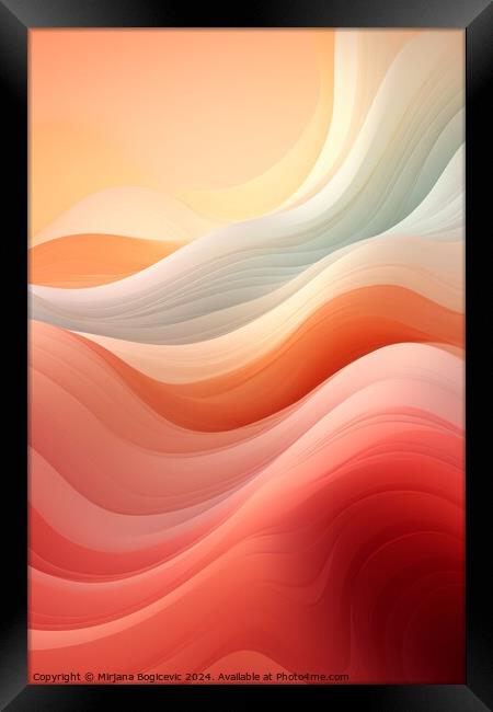Soft red and yellow gradient backdrop Framed Print by Mirjana Bogicevic