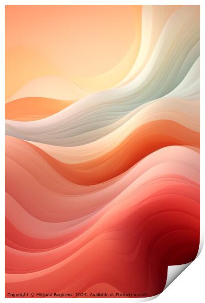 Soft red and yellow gradient backdrop Print by Mirjana Bogicevic