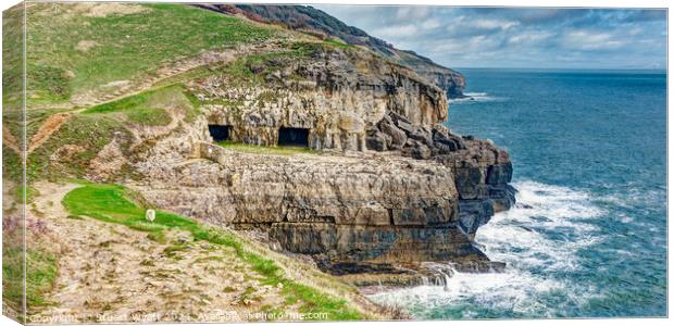 Swanage: Tilly Whim Caves Canvas Print by Stuart Wyatt