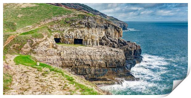 Swanage: Tilly Whim Caves Print by Stuart Wyatt