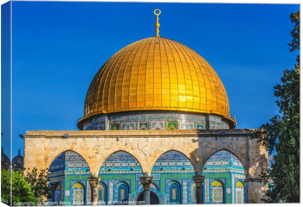 Dome of the Rock Temple Mount Jerusalem Israel  Canvas Print by William Perry