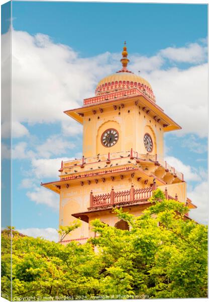Clock tower in Jaipur India  Canvas Print by Holly Burgess