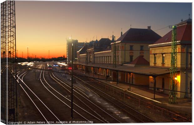 Pecs Hungary Trainstation Canvas Print by Adam Peters