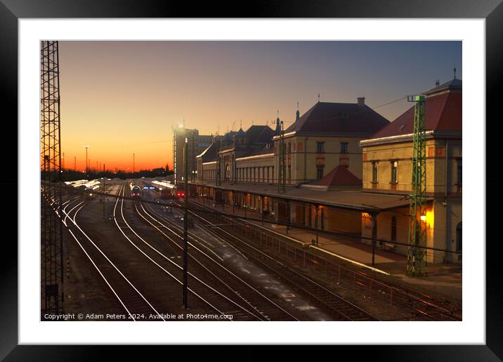 Pecs Hungary Trainstation Framed Mounted Print by Adam Peters