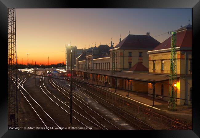 Pecs Hungary Trainstation Framed Print by Adam Peters