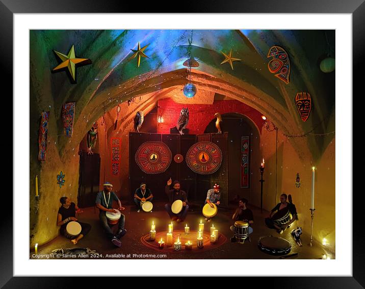 Drum Circle Ai Creation Framed Mounted Print by James Allen