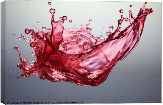Red wine splashing out of it Canvas Print by Mirjana Bogicevic