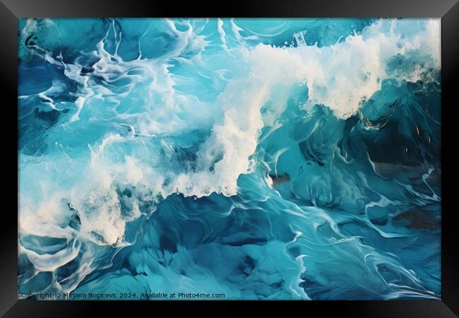 Beautiful sea waves Framed Print by Mirjana Bogicevic