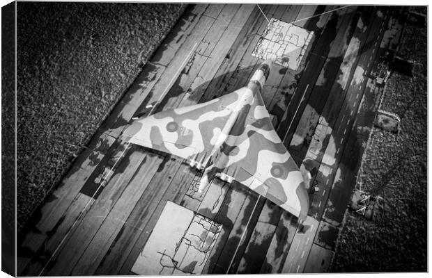 Vulcan Bomber Black and White Canvas Print by J Biggadike