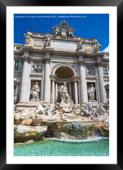 Trevi Fountain and Palazzo Poli in Rome, Italy Framed Mounted Print by Angus McComiskey