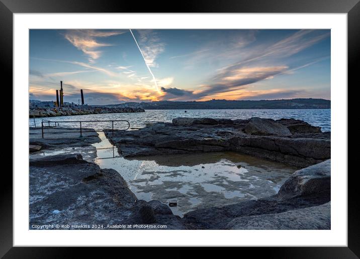 Salt Pan Sunset  Framed Mounted Print by Rob Hawkins