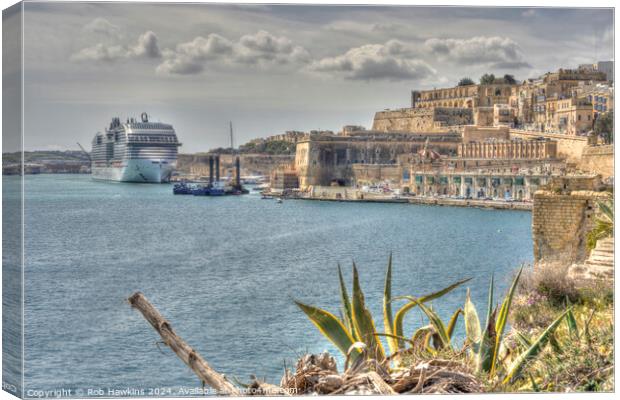 Valletta Harbour cruise  Canvas Print by Rob Hawkins