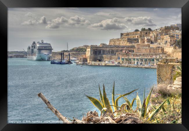 Valletta Harbour cruise  Framed Print by Rob Hawkins