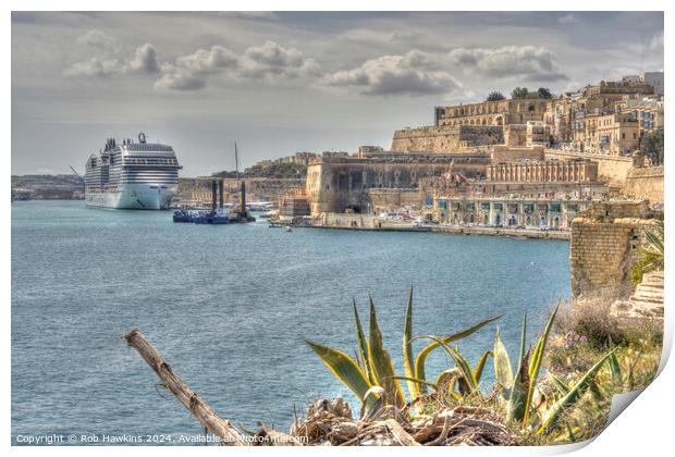 Valletta Harbour cruise  Print by Rob Hawkins