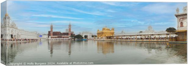 Golden temple Amrirtsar  Canvas Print by Holly Burgess