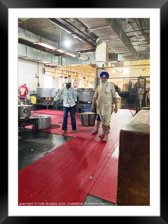 Kitchen inside the Golden temple area, Amritsar,  Framed Mounted Print by Holly Burgess