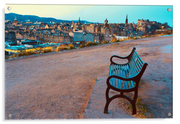 Edinburgh at Dawn Acrylic by Alison Chambers