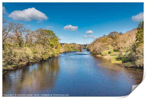 River Tees Upstream from Silver Bridge, Barnard Castle, Teesdale Print by Richard Laidler