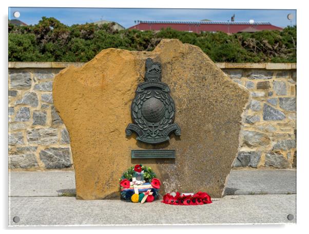 Royal Marines memorial in Stanley in the Falkland Islands Acrylic by Steve Heap