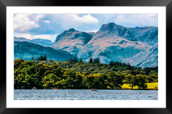 The Langdales and Windermere Framed Mounted Print by Dark Blue Star